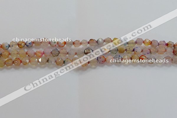 CNG6500 15.5 inches 6mm faceted nuggets agate beads wholesale