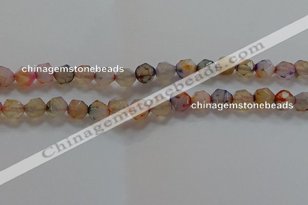 CNG6502 15.5 inches 10mm faceted nuggets agate beads wholesale