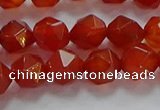 CNG6505 15.5 inches 8mm faceted nuggets red agate beads