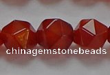 CNG6507 15.5 inches 12mm faceted nuggets red agate beads