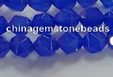 CNG6508 15.5 inches 6mm faceted nuggets blue agate beads