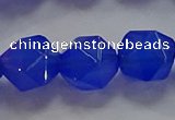 CNG6511 15.5 inches 12mm faceted nuggets blue agate beads