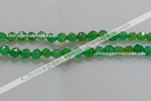 CNG6514 15.5 inches 10mm faceted nuggets green agate beads