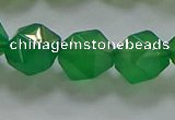 CNG6515 15.5 inches 12mm faceted nuggets green agate beads