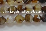 CNG6516 15.5 inches 6mm faceted nuggets line agate beads