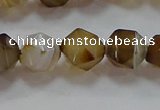 CNG6518 15.5 inches 10mm faceted nuggets line agate beads