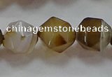 CNG6519 15.5 inches 12mm faceted nuggets line agate beads