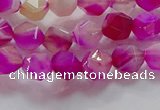 CNG6520 15.5 inches 6mm faceted nuggets line agate beads