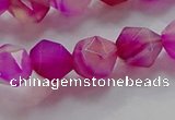 CNG6522 15.5 inches 10mm faceted nuggets line agate beads