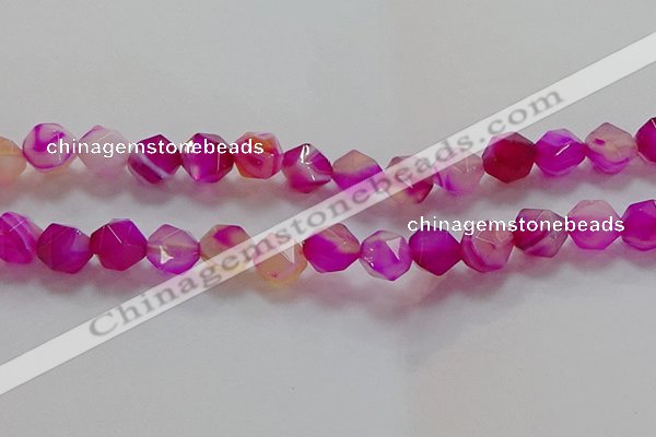 CNG6523 15.5 inches 12mm faceted nuggets line agate beads