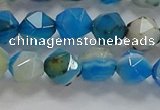 CNG6524 15.5 inches 6mm faceted nuggets line agate beads