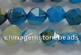 CNG6525 15.5 inches 8mm faceted nuggets line agate beads