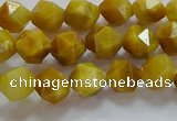 CNG6530 15.5 inches 6mm faceted nuggets golden tiger eye beads