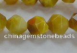 CNG6532 15.5 inches 10mm faceted nuggets golden tiger eye beads