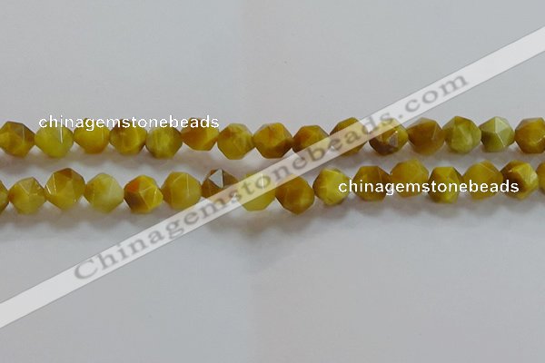 CNG6532 15.5 inches 10mm faceted nuggets golden tiger eye beads