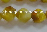 CNG6533 15.5 inches 12mm faceted nuggets golden tiger eye beads