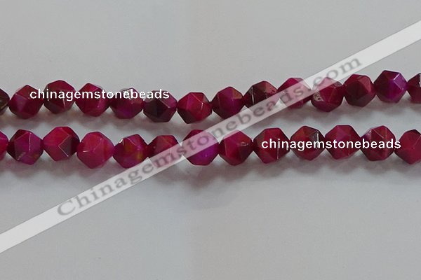 CNG6537 15.5 inches 12mm faceted nuggets red tiger eye beads