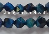 CNG6539 15.5 inches 8mm faceted nuggets blue tiger eye beads