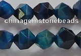 CNG6540 15.5 inches 10mm faceted nuggets blue tiger eye beads