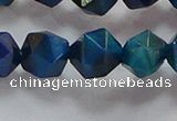 CNG6541 15.5 inches 12mm faceted nuggets blue tiger eye beads