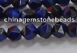 CNG6542 15.5 inches 6mm faceted nuggets blue tiger eye beads