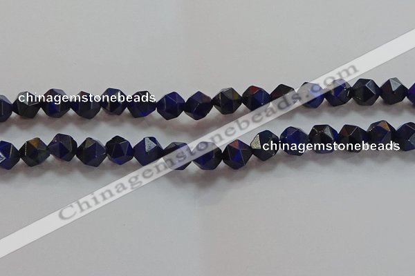 CNG6543 15.5 inches 8mm faceted nuggets blue tiger eye beads