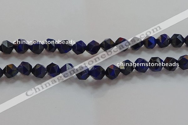 CNG6544 15.5 inches 10mm faceted nuggets blue tiger eye beads