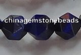 CNG6545 15.5 inches 12mm faceted nuggets blue tiger eye beads