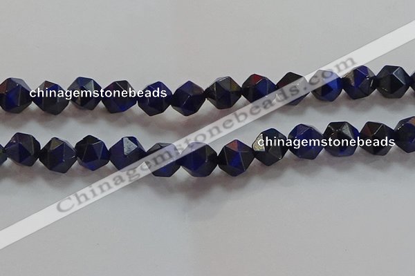 CNG6545 15.5 inches 12mm faceted nuggets blue tiger eye beads