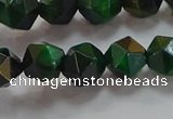 CNG6547 15.5 inches 8mm faceted nuggets green tiger eye beads