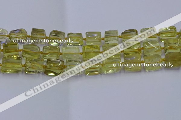 CNG6807 15.5 inches 8*12mm - 10*16mm nuggets lemon quartz beads