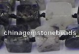 CNG6822 15.5 inches 8*12mm - 10*16mm nuggets black rutilated quartz beads