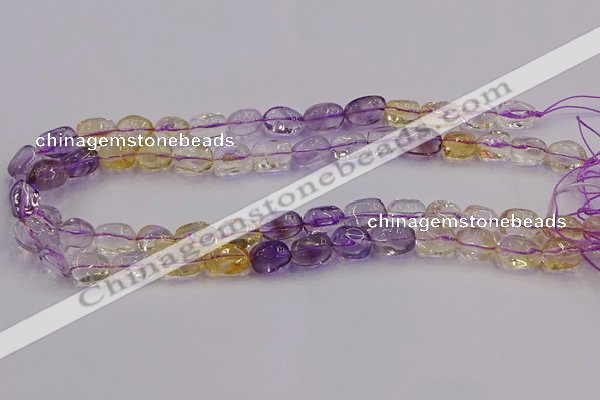 CNG6859 15.5 inches 8*12mm - 10*14mm nuggets amethyst & citrine beads