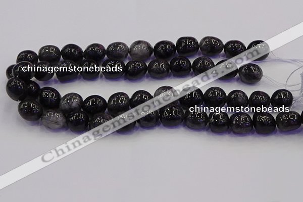 CNG6869 12*16mm - 13*18mm nuggets black rutilated quartz beads