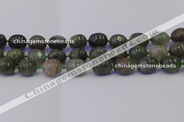 CNG6872 12*16mm - 13*18mm nuggets green rutilated quartz beads
