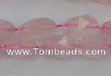 CNG6915 15.5 inches 8*12mm - 12*16mm faceted nuggets rose quartz beads