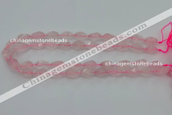 CNG6915 15.5 inches 8*12mm - 12*16mm faceted nuggets rose quartz beads