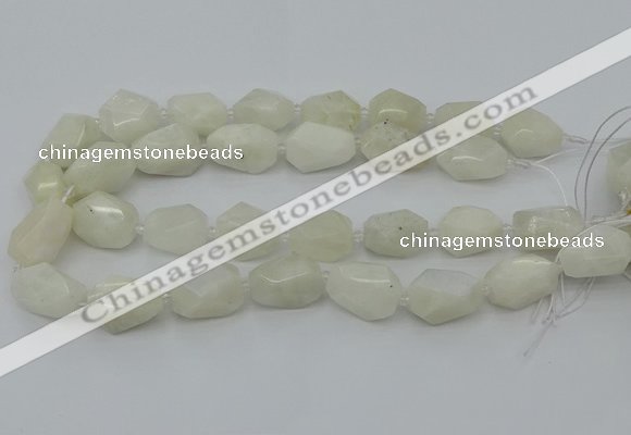 CNG6926 12*16mm - 15*25mm faceted nuggets white moonstone beads