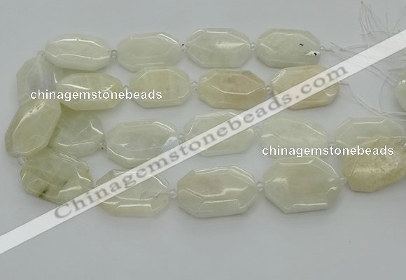 CNG6927 20*30mm - 35*45mm faceted freeform white moonstone beads