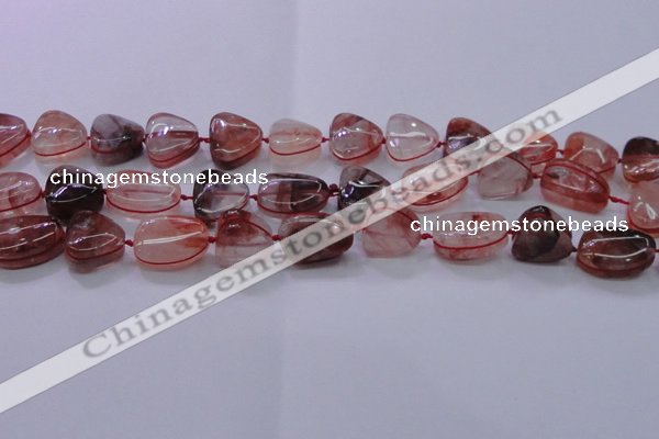 CNG693 15.5 inches 13*18mm - 15*16mm freeform pink quartz beads