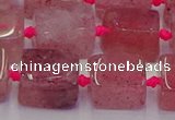 CNG6931 15.5 inches 8*12mm - 10*16mm nuggets strawberry quartz beads