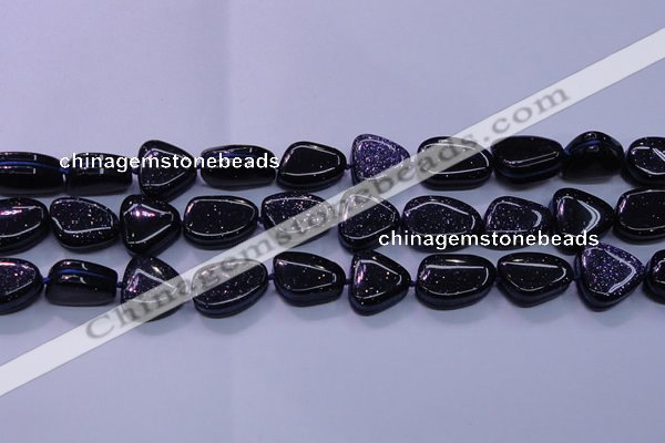 CNG694 15.5 inches 13*18mm - 15*16mm freeform blue goldstone beads