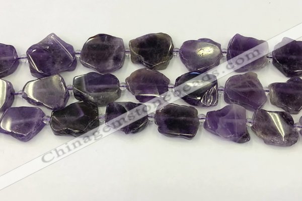 CNG6945 15.5 inches 20*20mm - 25*25mm freeform amethyst beads