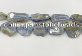 CNG6951 15.5 inches 22*30mm - 30*40mm freeform blue chalcedony beads