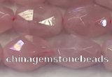 CNG6952 10*12mm - 10*14mm faceted nuggets rose quartz beads