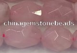 CNG6953 12*14mm - 13*16mm faceted nuggets rose quartz beads