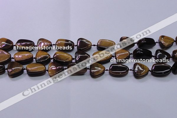 CNG696 15.5 inches 13*18mm - 15*16mm freeform yellow tiger eye beads