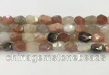 CNG6966 10*12mm - 11*16mm faceted nuggets mixed moonstone beads