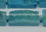 CNG7016 15.5 inches 10*28mm - 12*30mm freeform druzy agate beads