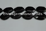 CNG7085 15.5 inches 25*35mm - 35*45mm faceted freeform black agate beads